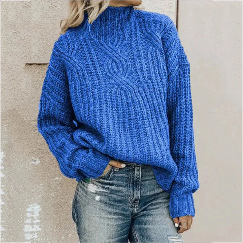 Chunky knit jumper for women - cozy jumper with cable knit pattern