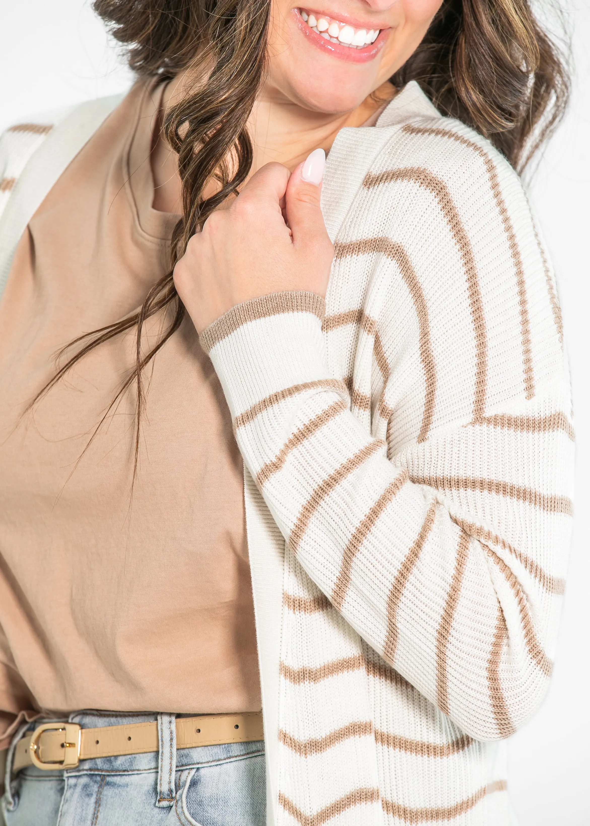 Classic Knit Striped Cardigan