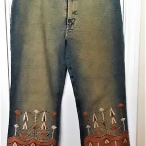 Claudio Russo Leather &amp; Denim Jeans for Women (Siz