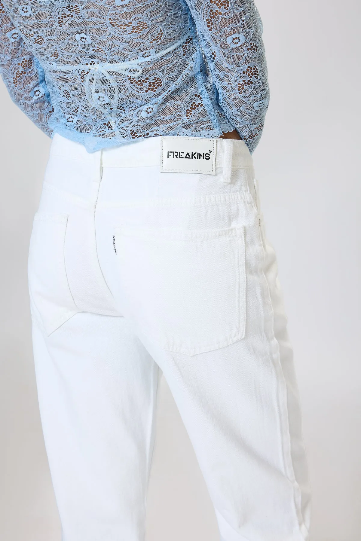 Clean Cut White Tapered Jeans