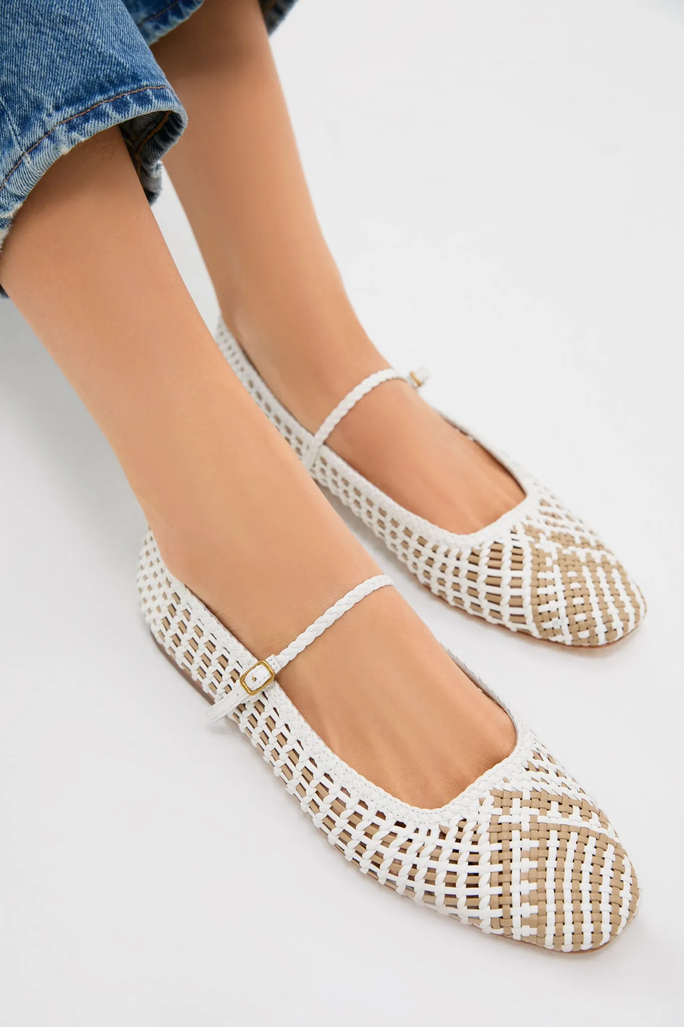Coconut and Sand Ellie Woven Flats