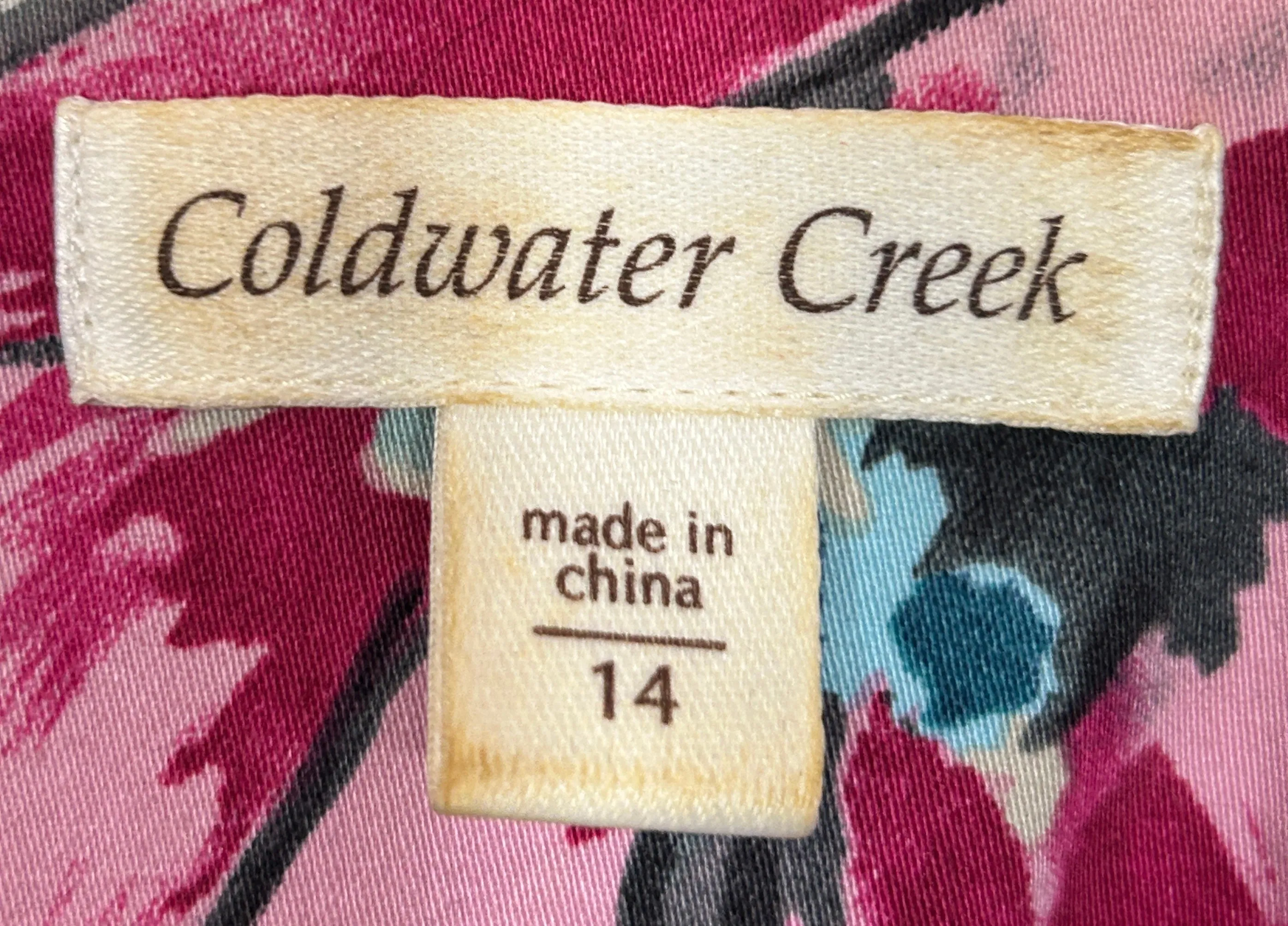 Coldwater Creek Floral Print Blazer - Size 14 - Button Front Short Sleeve Jacket