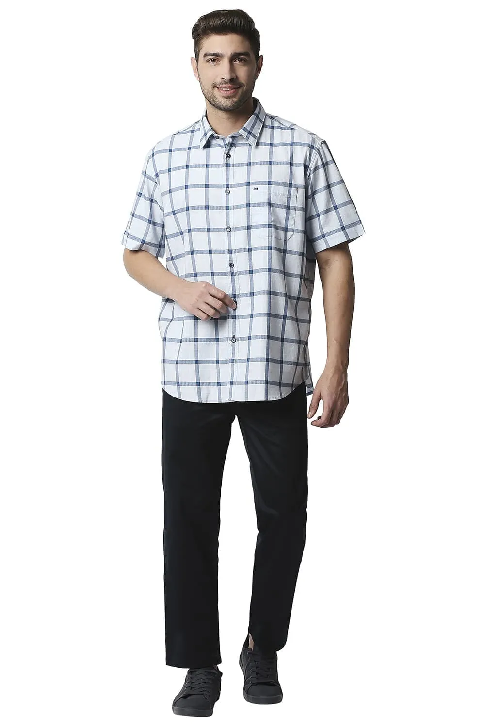 Comfort Fit Satin Weave Poly Cotton Trousers