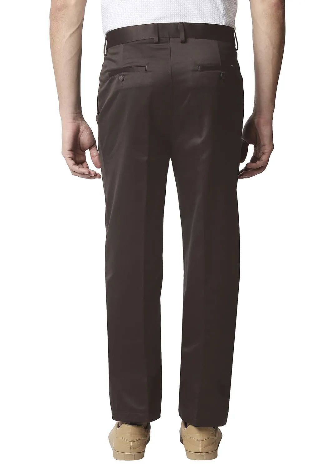 Comfort Fit Satin Weave Poly Cotton Trousers