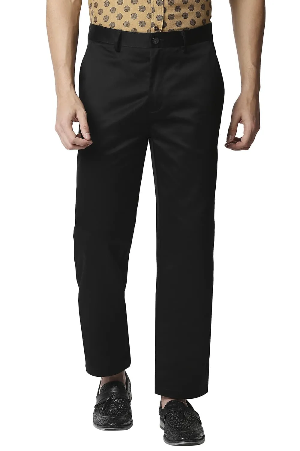 Comfort Fit Satin Weave Poly Cotton Trousers