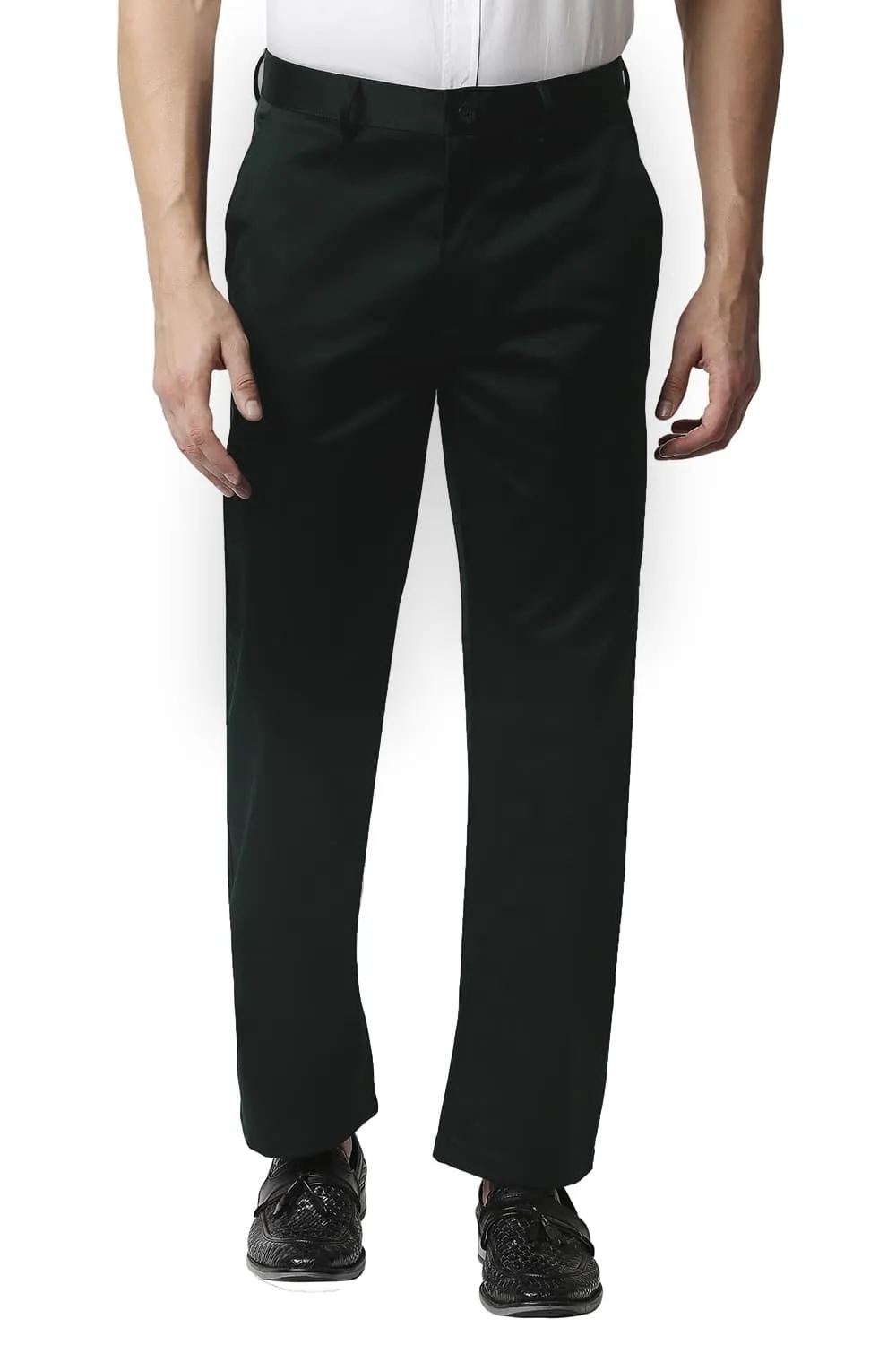 Comfort Fit Satin Weave Poly Cotton Trousers