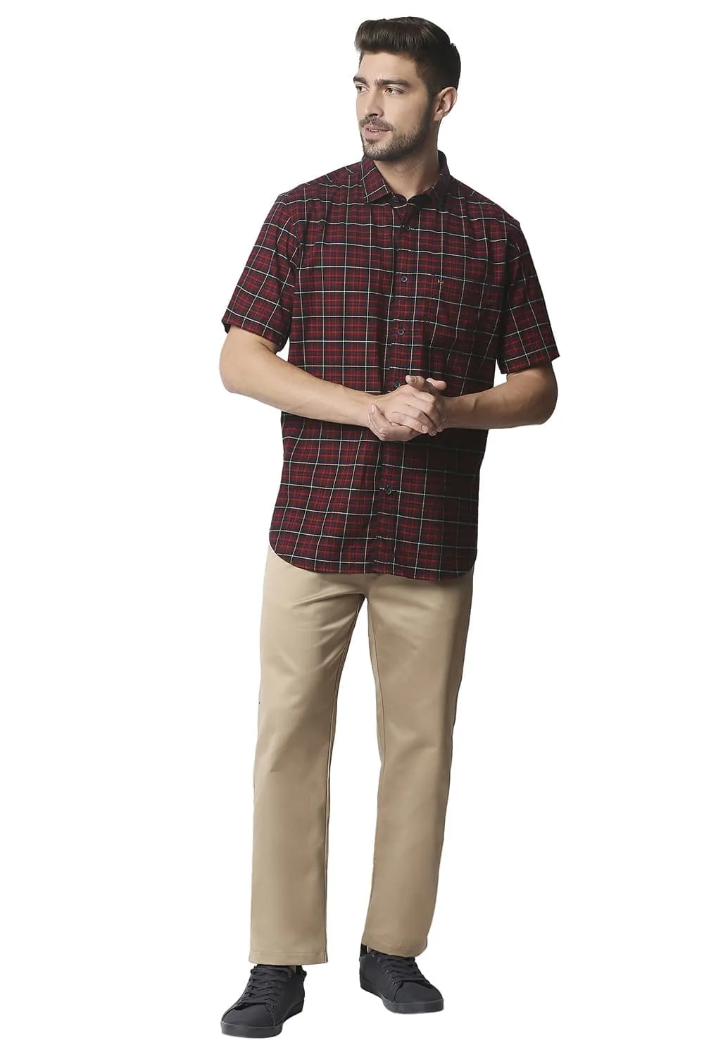 Comfort Fit Satin Weave Poly Cotton Trousers