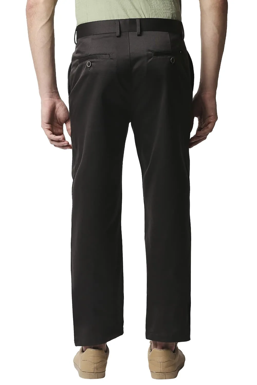 Comfort Fit Satin Weave Poly Cotton Trousers