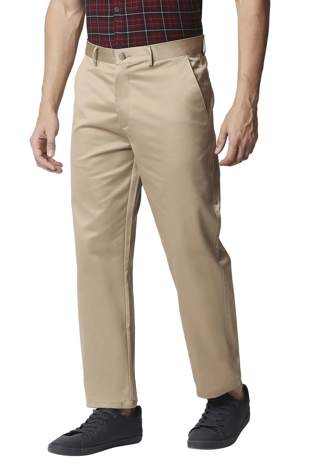 Comfort Fit Satin Weave Poly Cotton Trousers