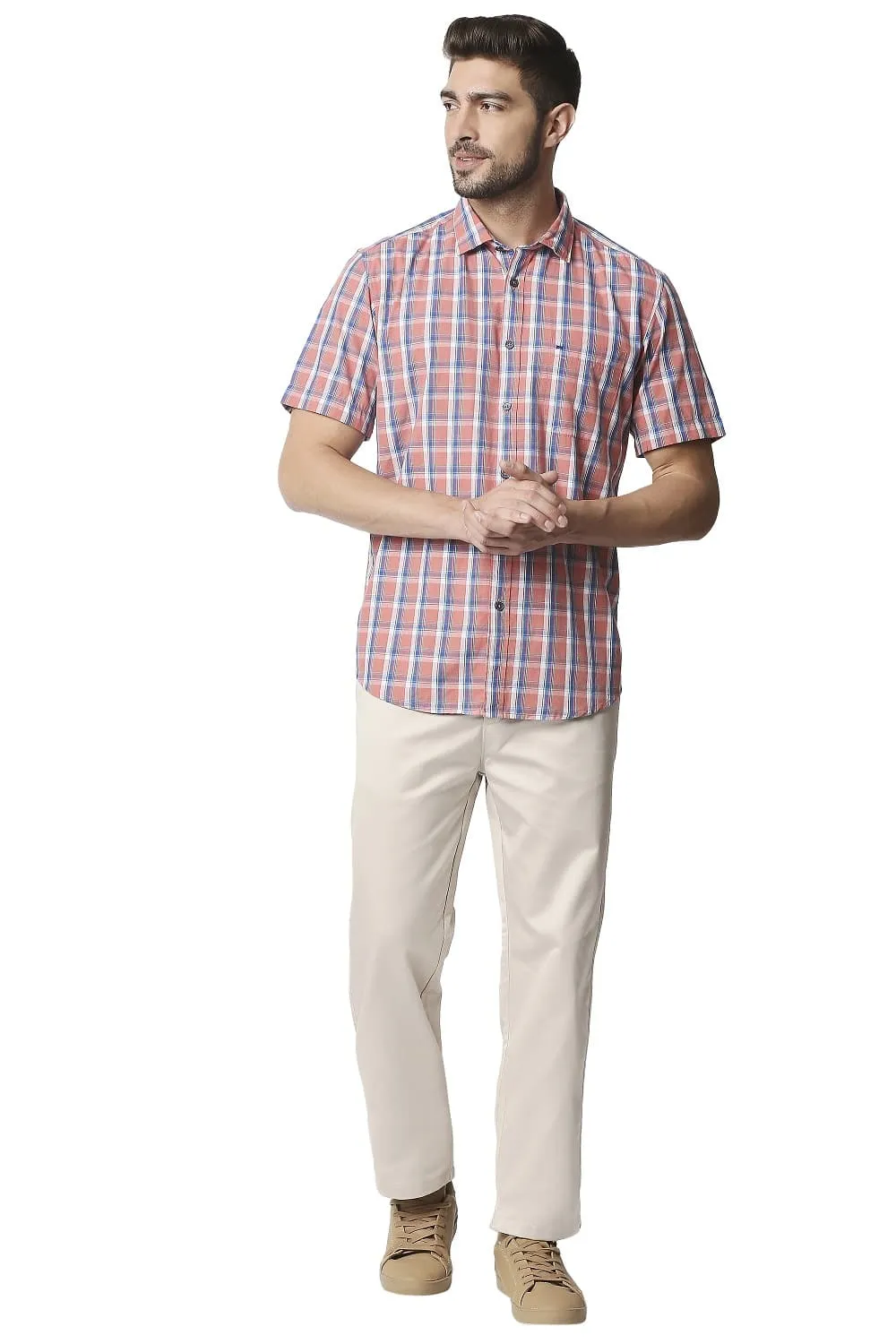 Comfort Fit Satin Weave Poly Cotton Trousers