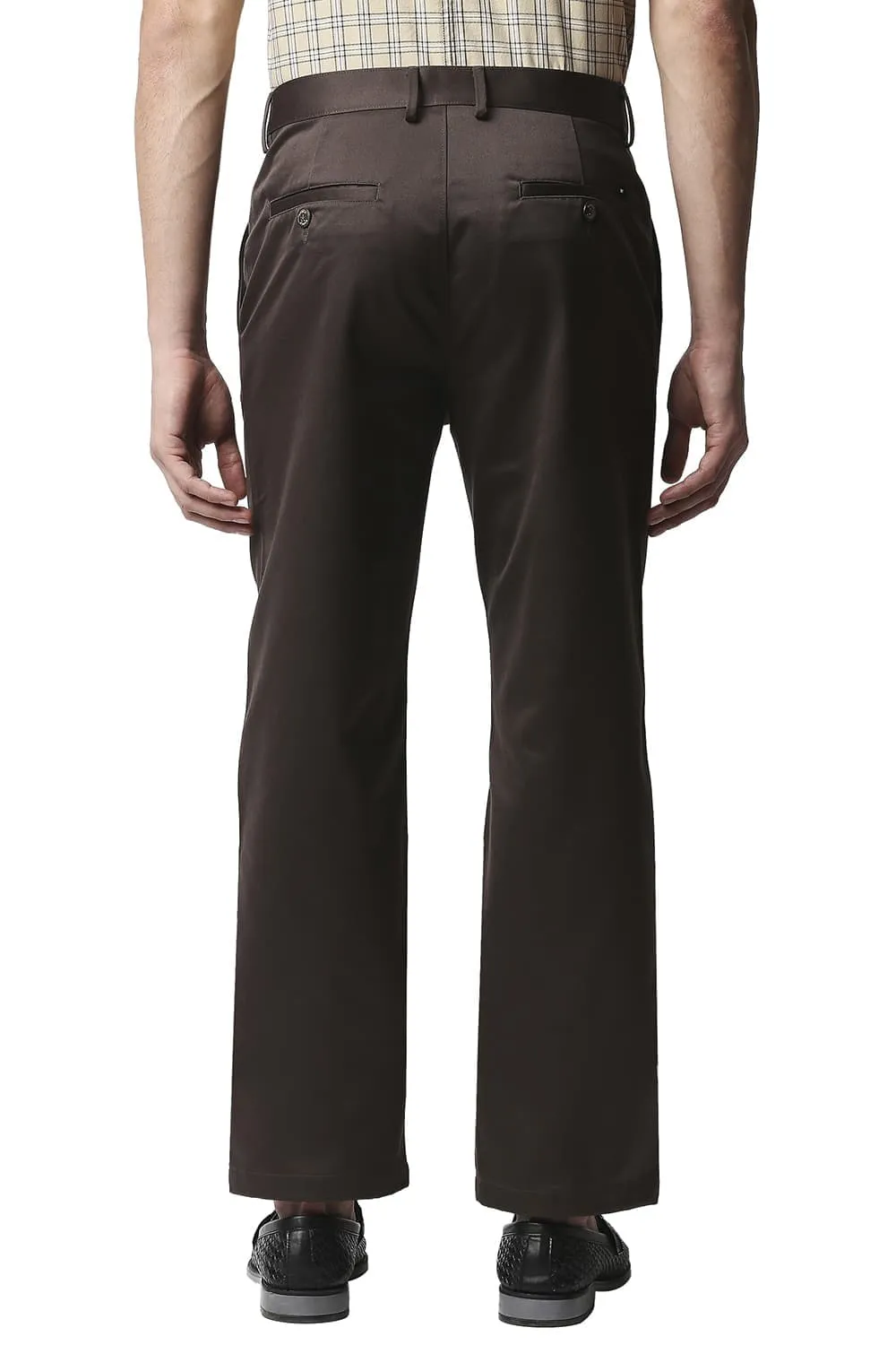 Comfort Fit Satin Weave Poly Cotton Trousers