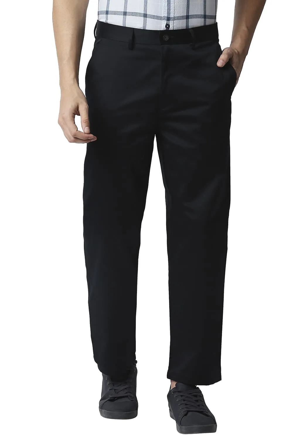 Comfort Fit Satin Weave Poly Cotton Trousers