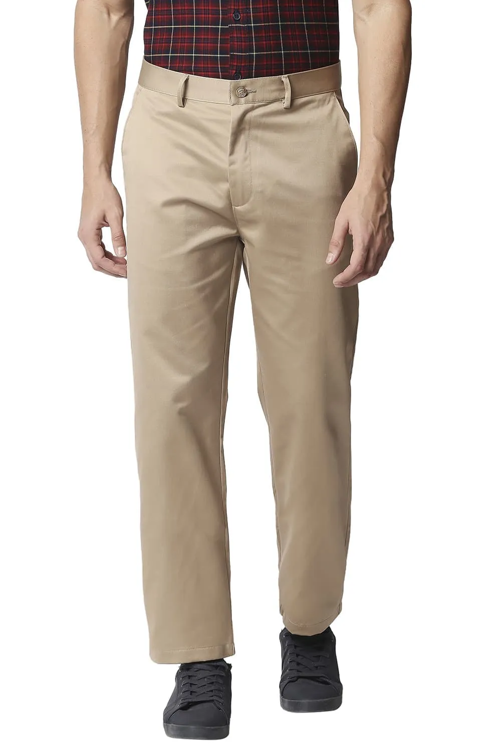 Comfort Fit Satin Weave Poly Cotton Trousers