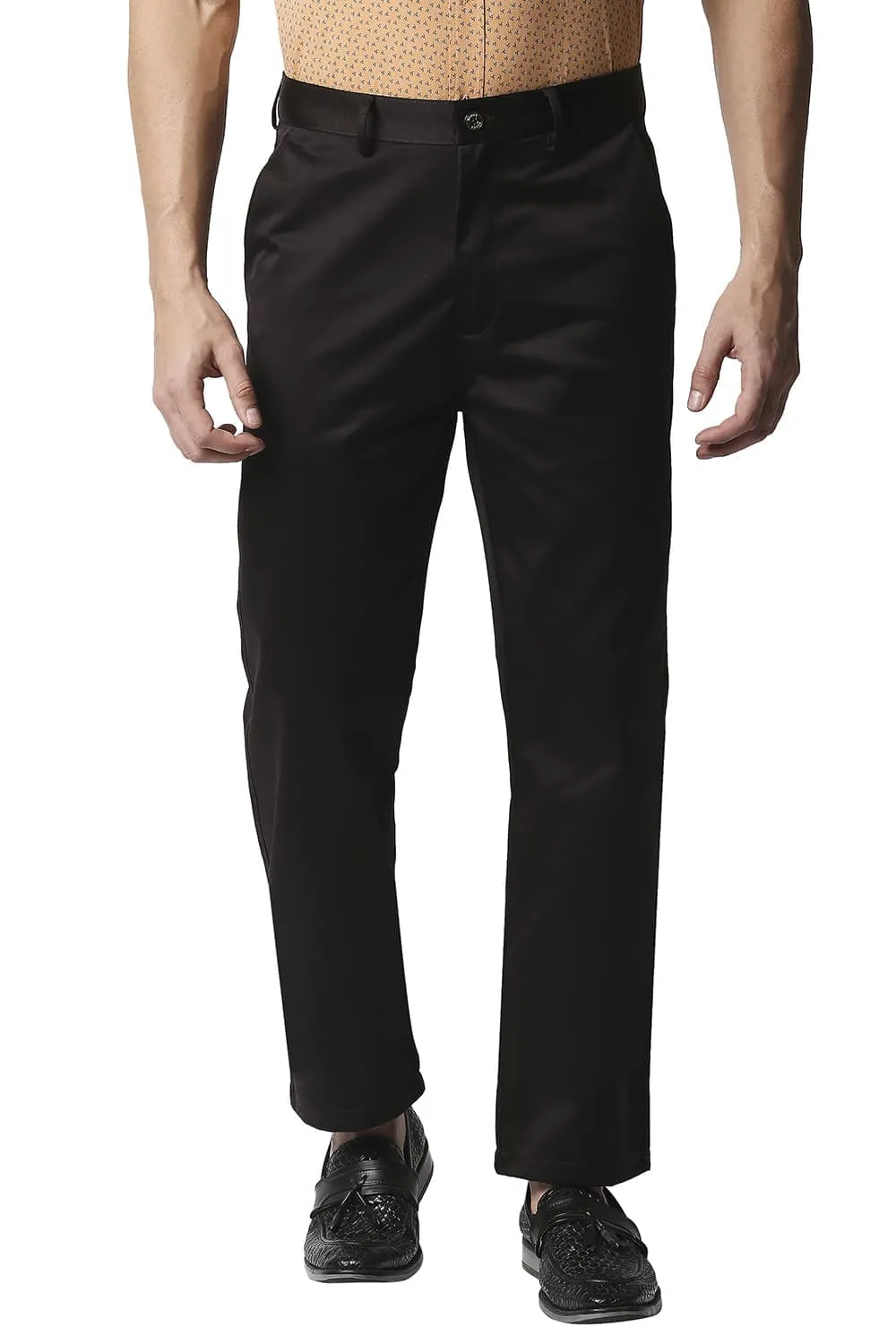 Comfort Fit Satin Weave Poly Cotton Trousers