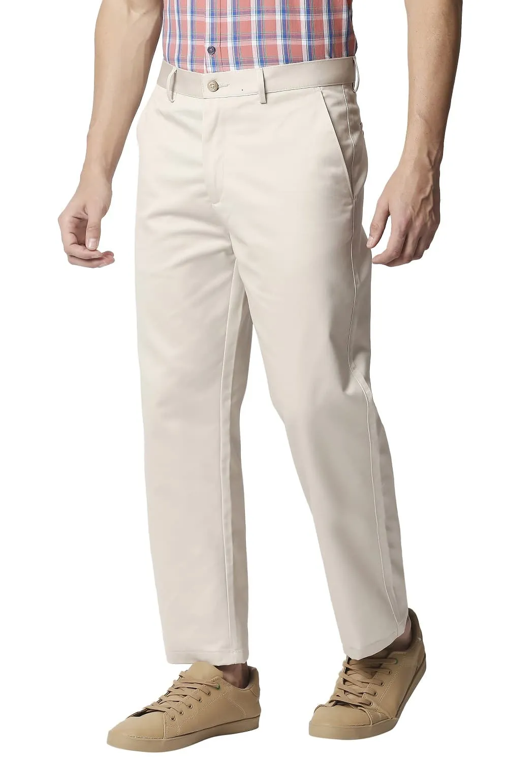 Comfort Fit Satin Weave Poly Cotton Trousers