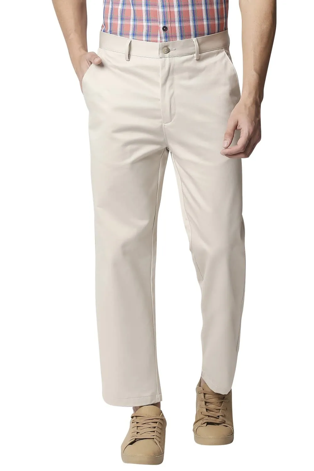 Comfort Fit Satin Weave Poly Cotton Trousers