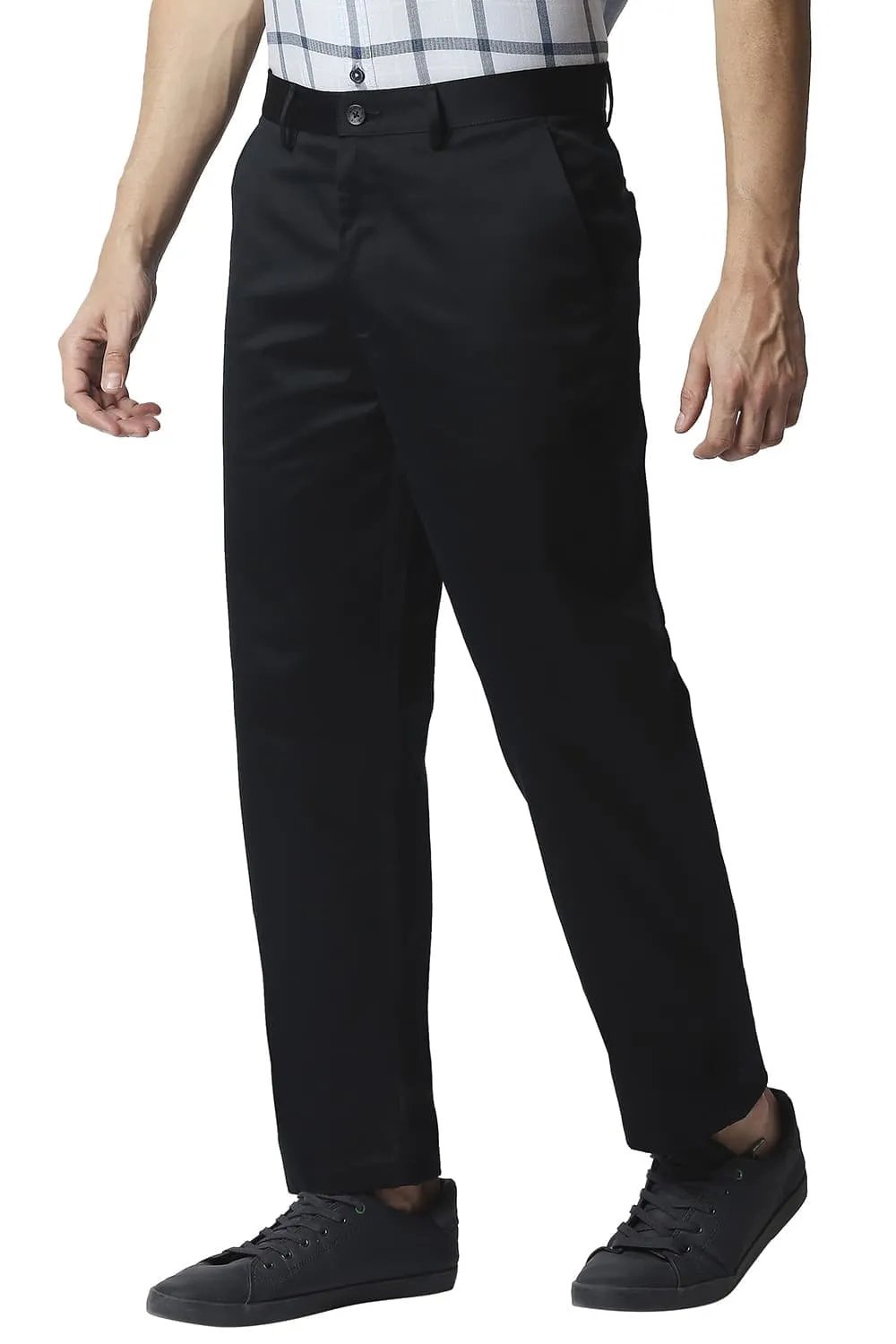 Comfort Fit Satin Weave Poly Cotton Trousers
