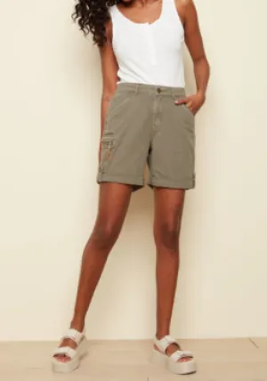 Cotton Canvas Cargo Shorts Celadon