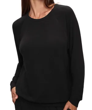 Cozy Time Crew Neck Top In Black