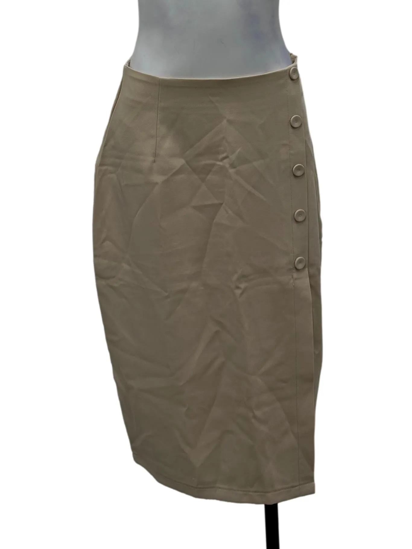 Cream Overlap Slit Skirt
