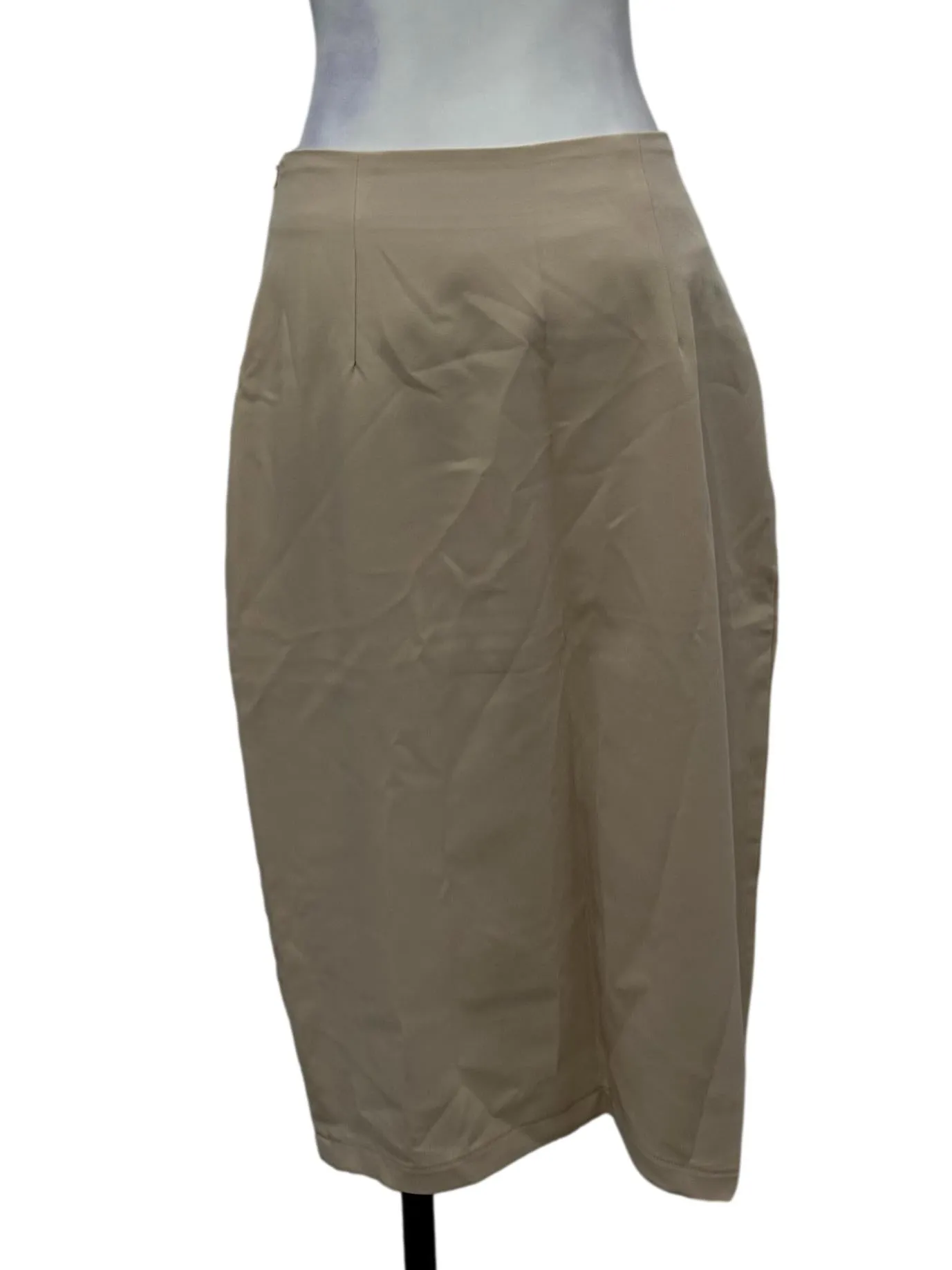 Cream Overlap Slit Skirt