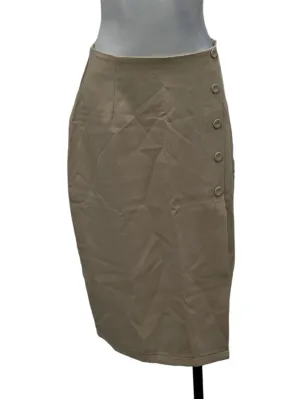 Cream Overlap Slit Skirt