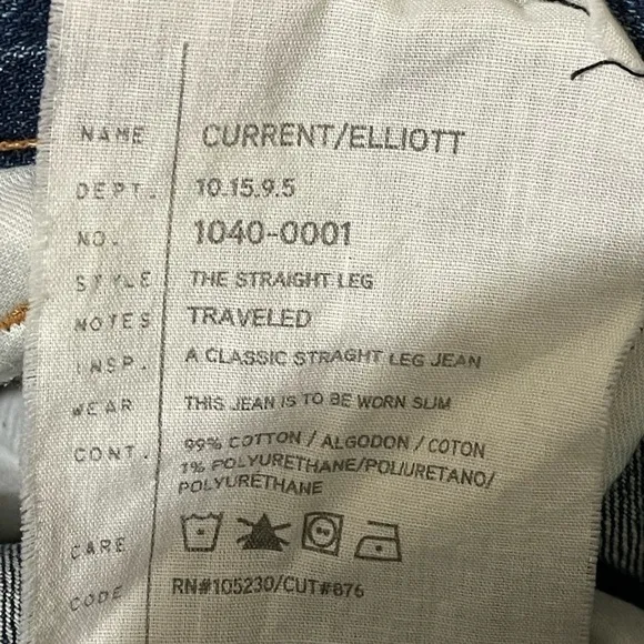 Current/Elliott The Straight Leg Jeans in Traveled size 23