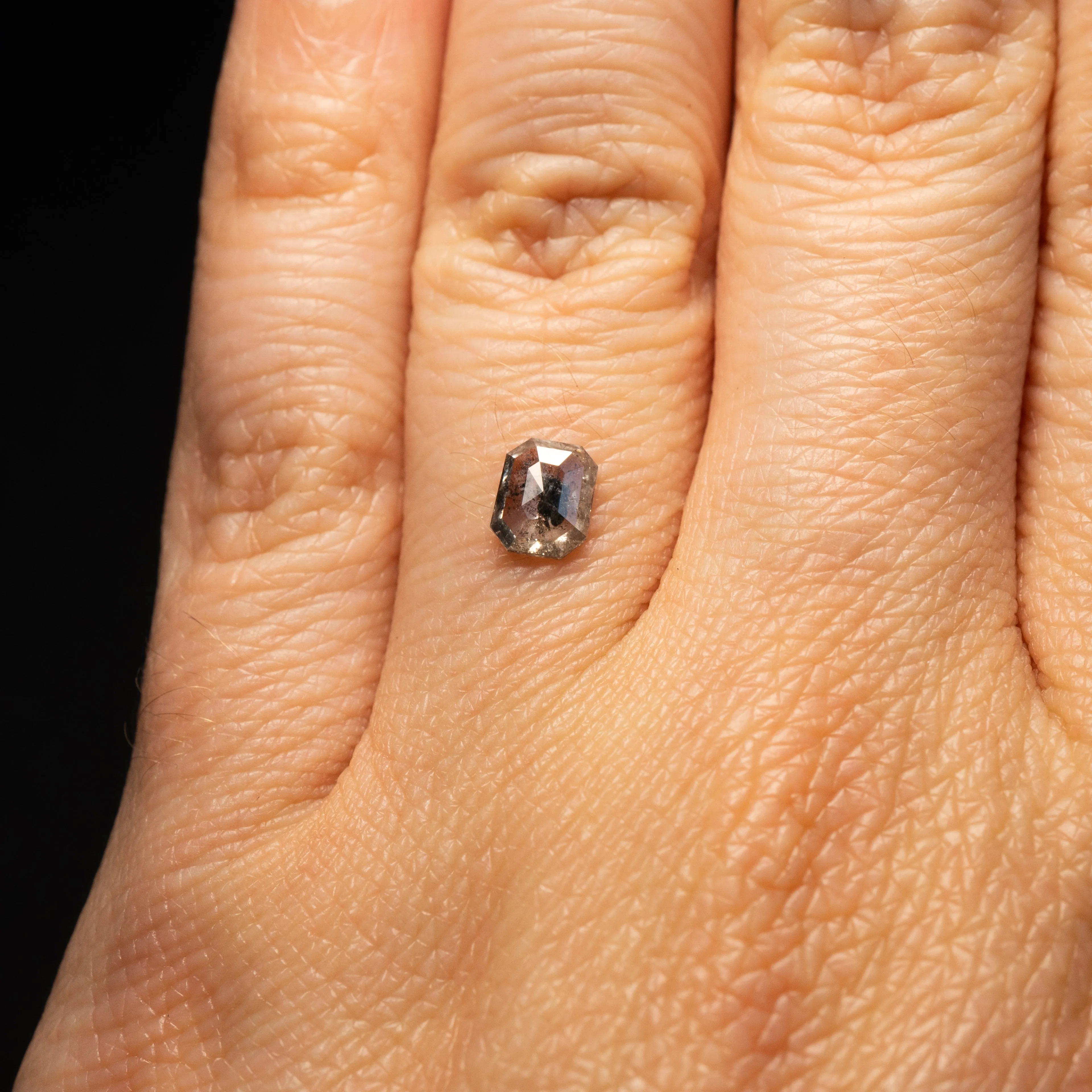 Cut Corner Rectangle Rose Cut Salt   Pepper Diamond No.2 | 0.49ct