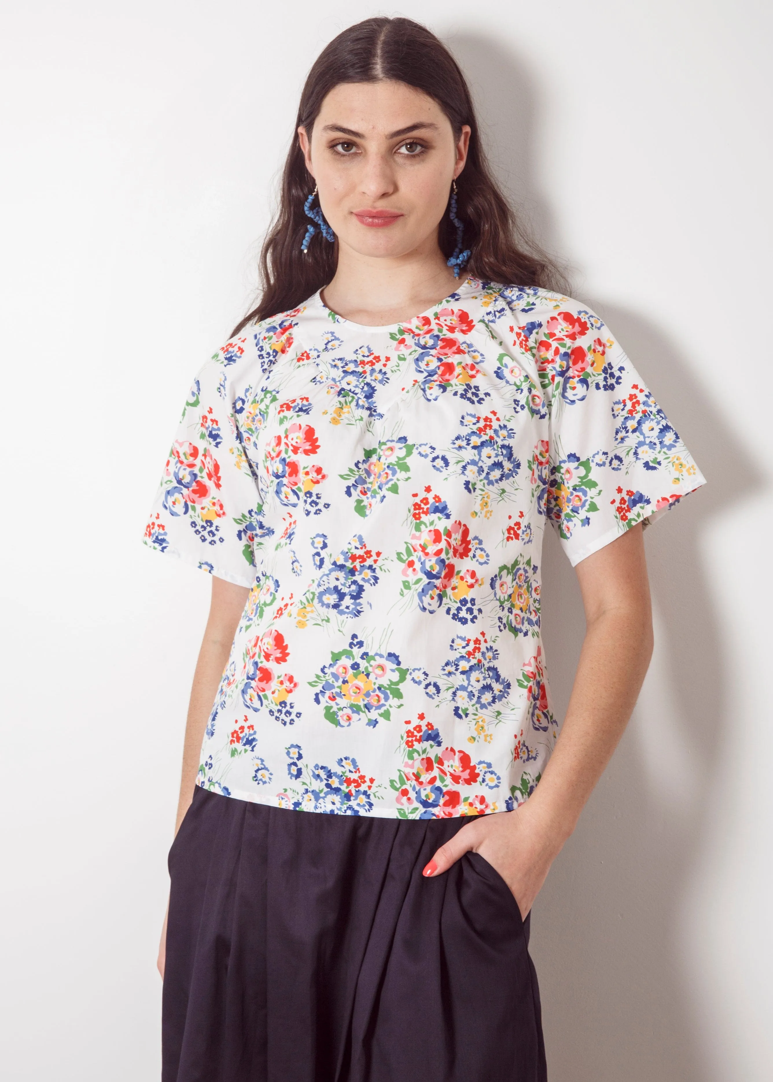 Dalston Sally Top White Floral