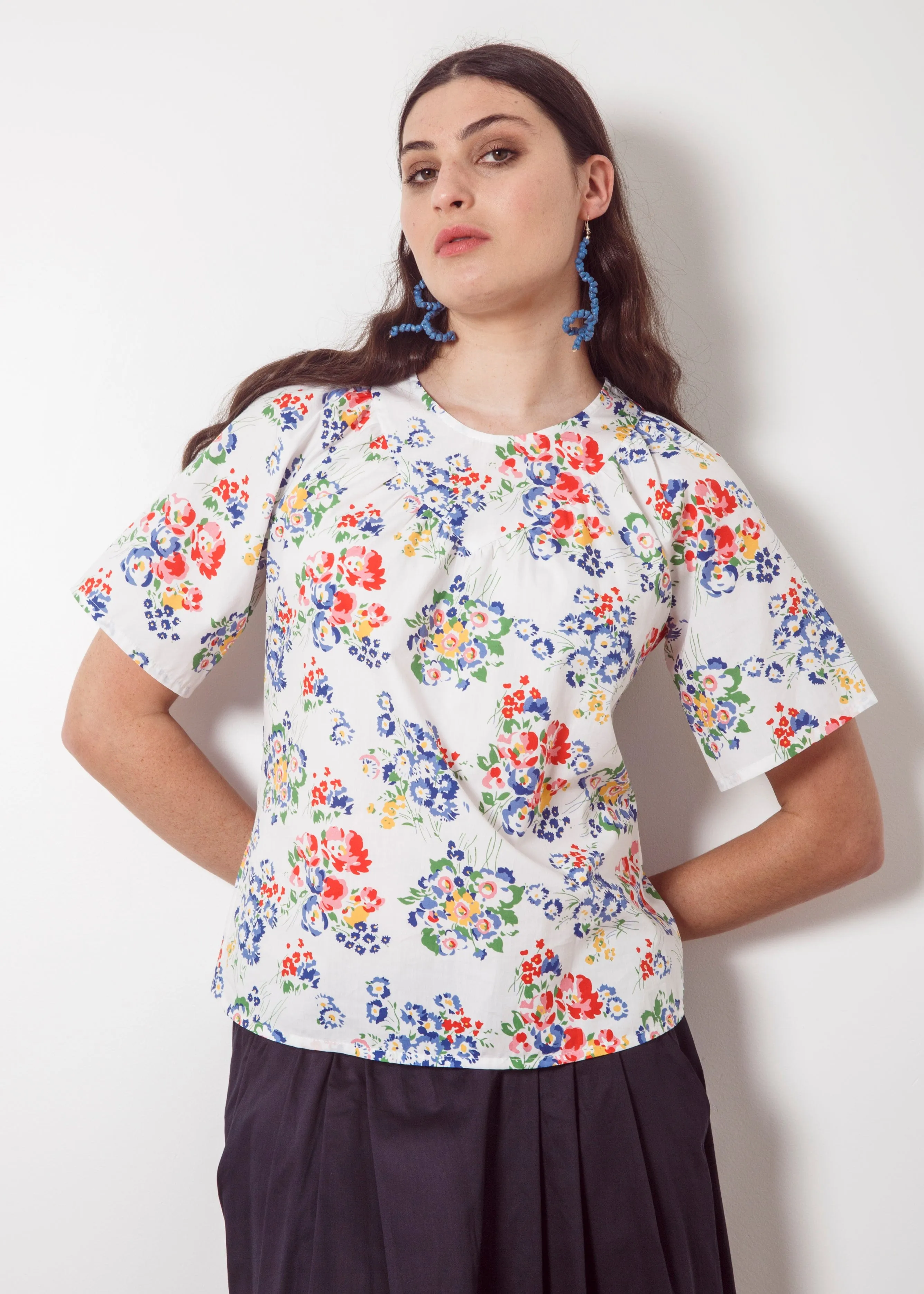 Dalston Sally Top White Floral