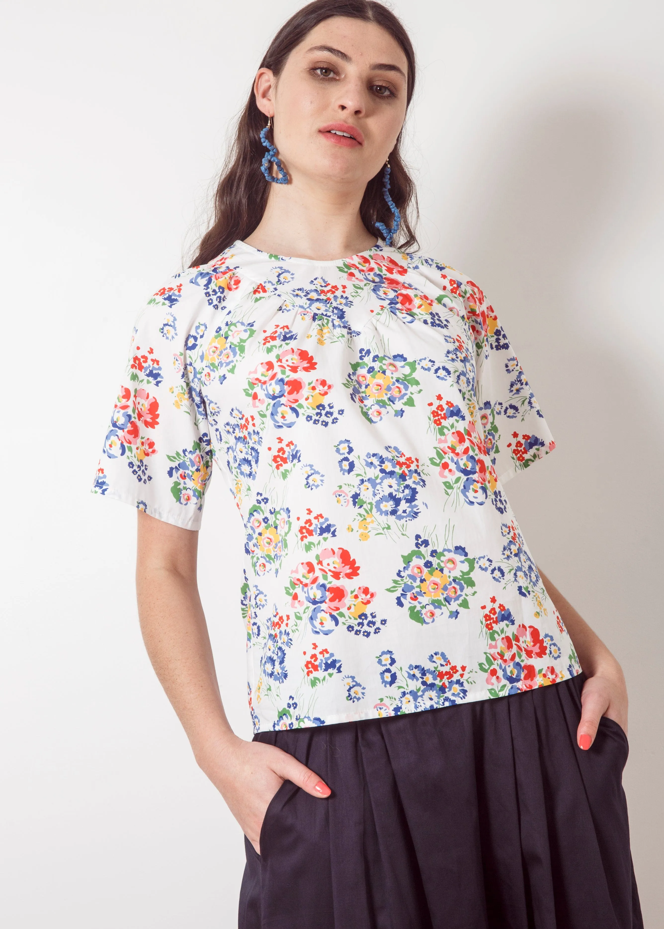Dalston Sally Top White Floral
