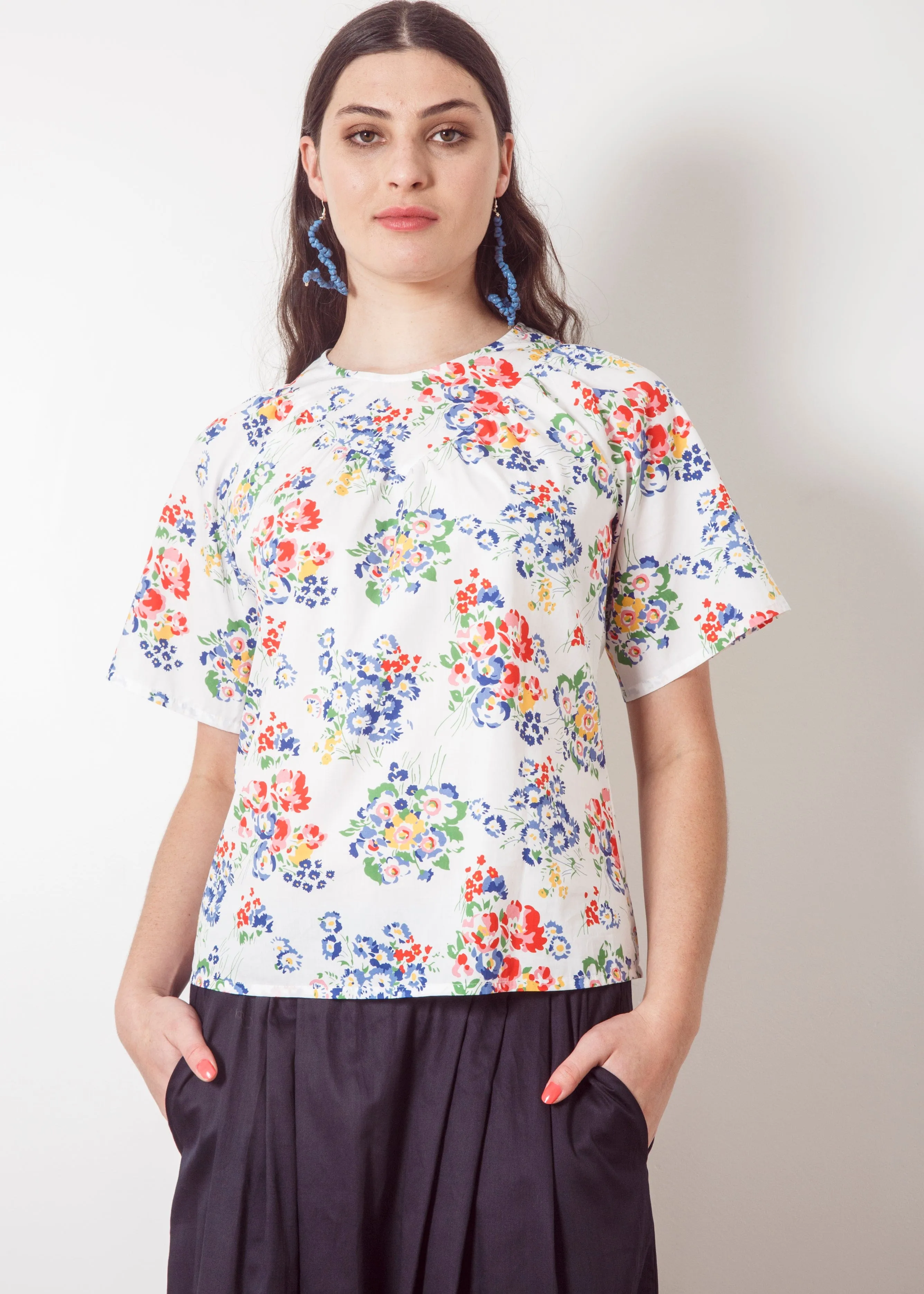 Dalston Sally Top White Floral