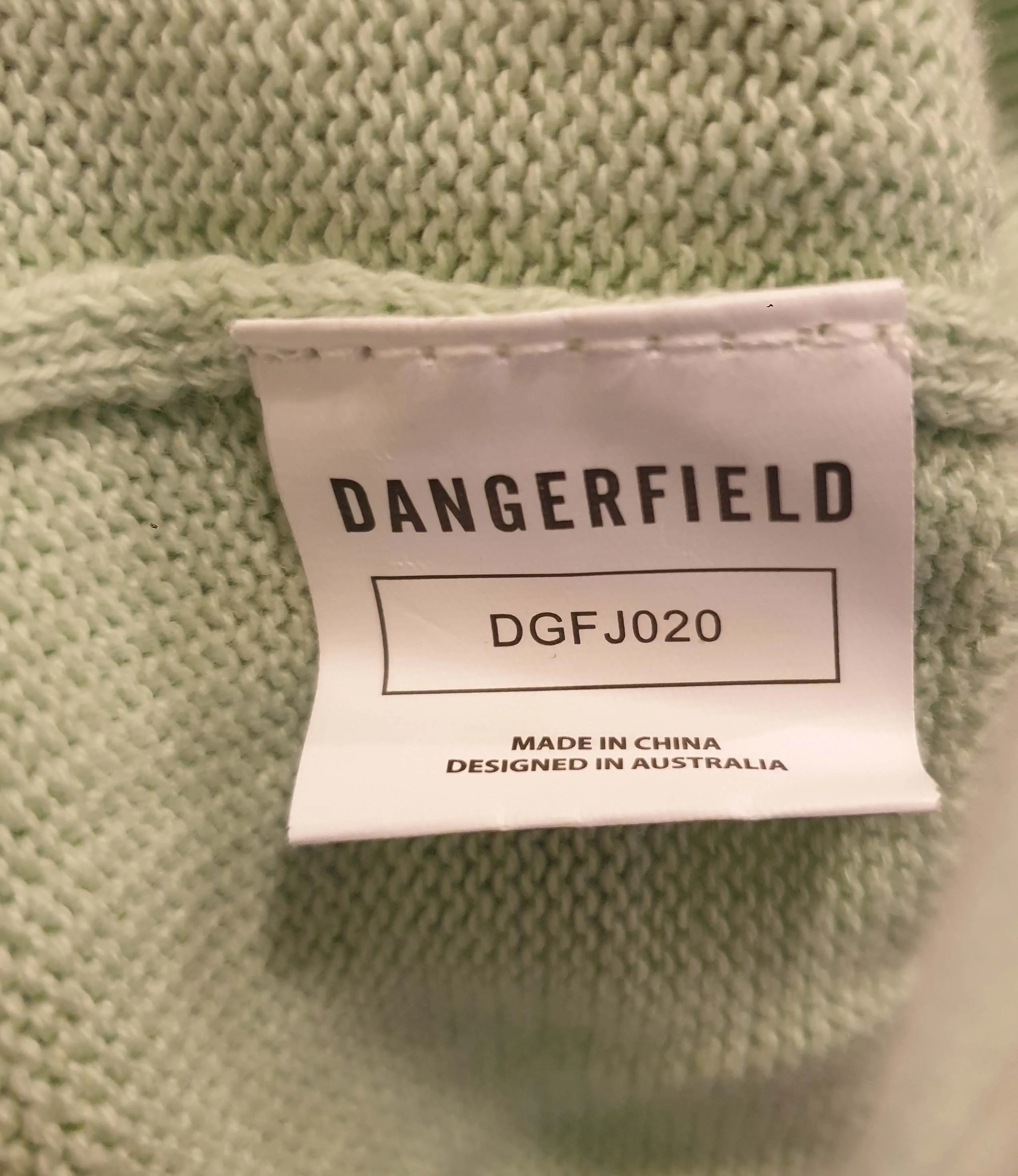 Dangerfield mint green knit jumper with Koala front size 18 (small fit, bests 14-16)