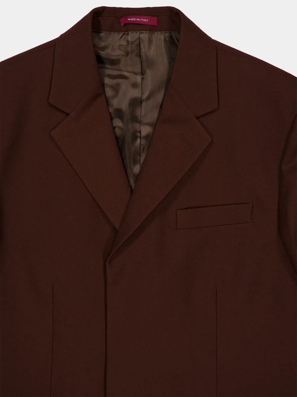Dark Brown Embossed Wool Jacket