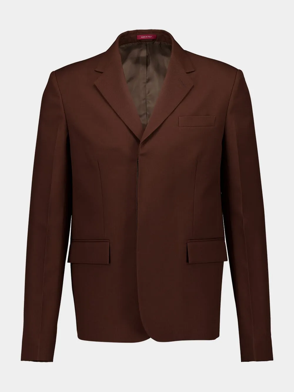 Dark Brown Embossed Wool Jacket