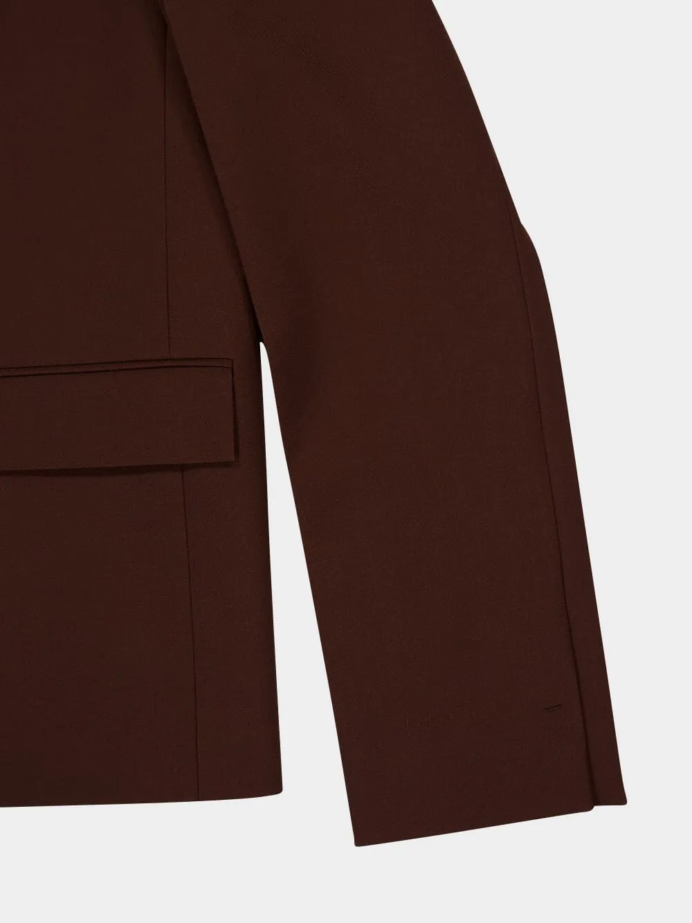 Dark Brown Embossed Wool Jacket