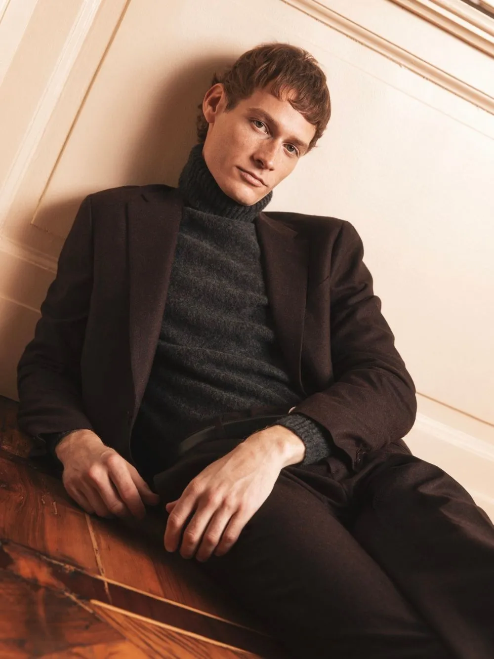 Dark Brown Single-Breasted Wool Jacket