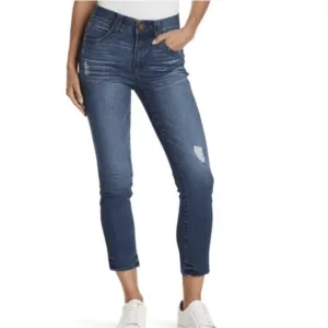 Democracy Ab Solution Ankle Skimmer Distressed Jeans Blue B1176X0NJ Size 12