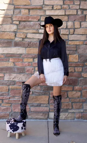 Denise White Fringe Skirt