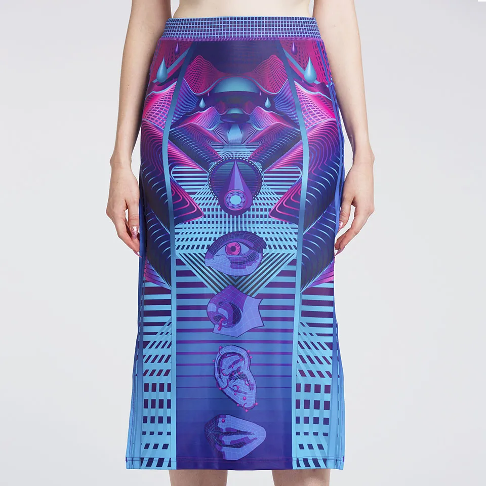 DIGITAL DRIFT SPLIT SKIRT