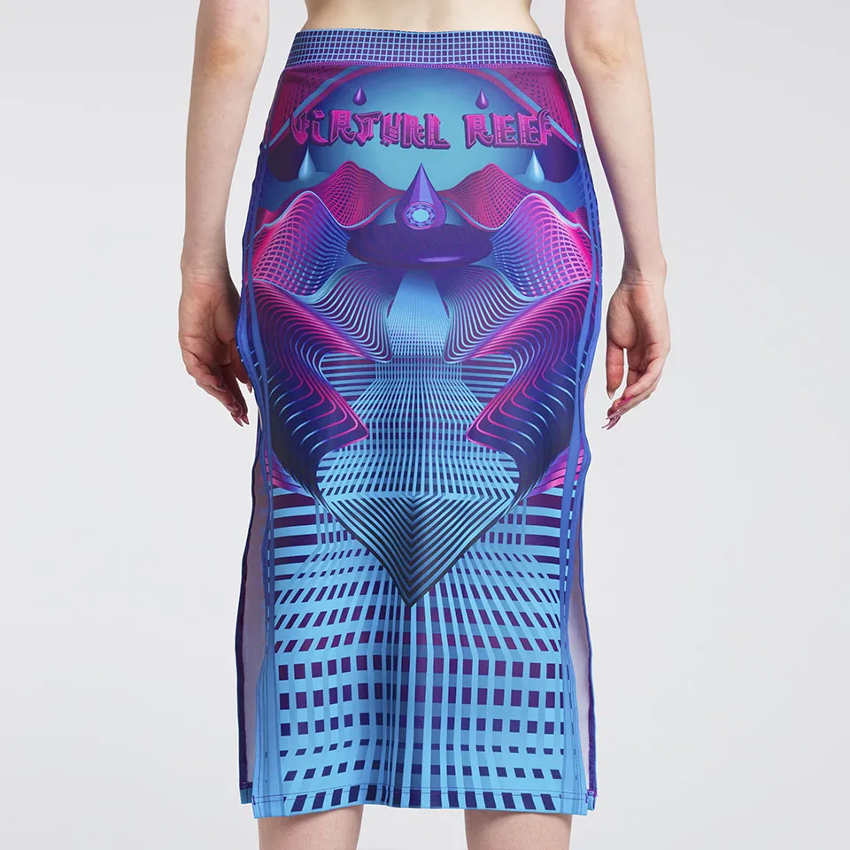 DIGITAL DRIFT SPLIT SKIRT