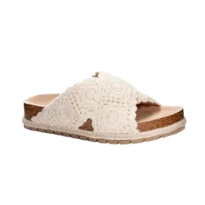 Dirty Laundry Tacoma Crochet Slide White  Tacoma-128 Women's
