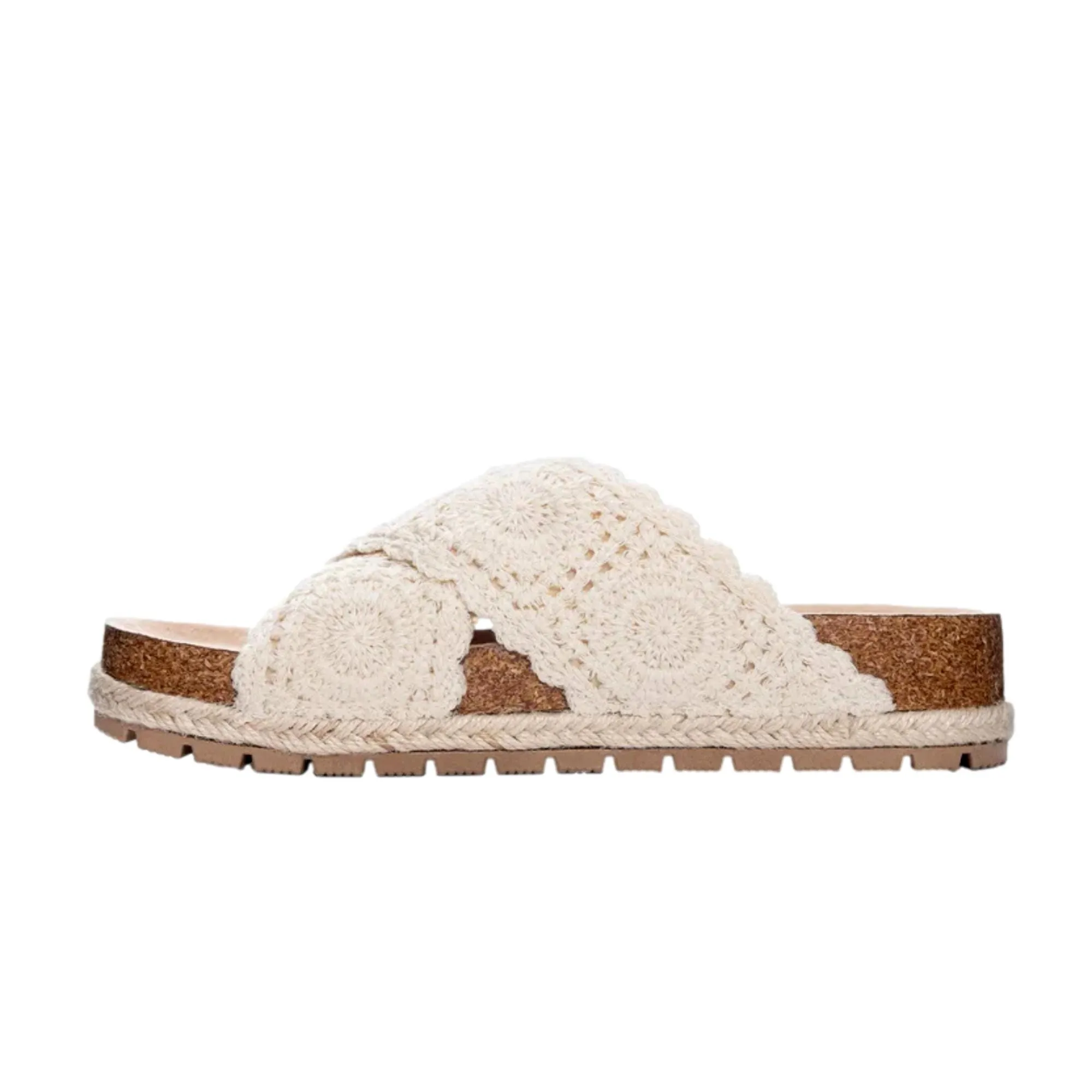 Dirty Laundry Tacoma Crochet Slide White  Tacoma-128 Women's