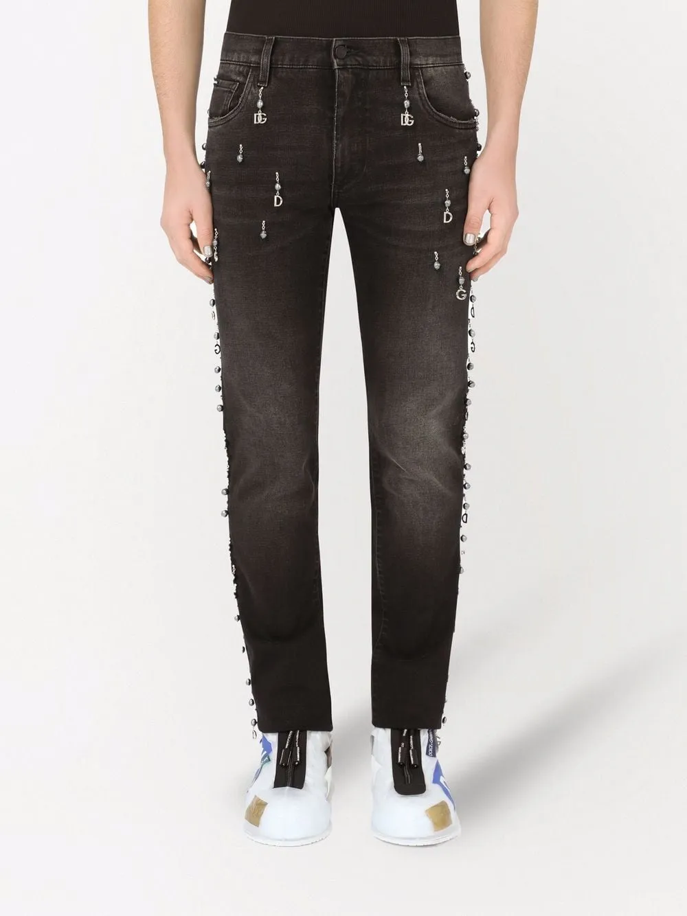 Dolce & Gabbana charm-embellished skinny jeans