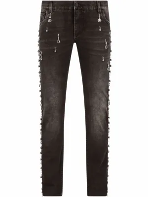 Dolce & Gabbana charm-embellished skinny jeans