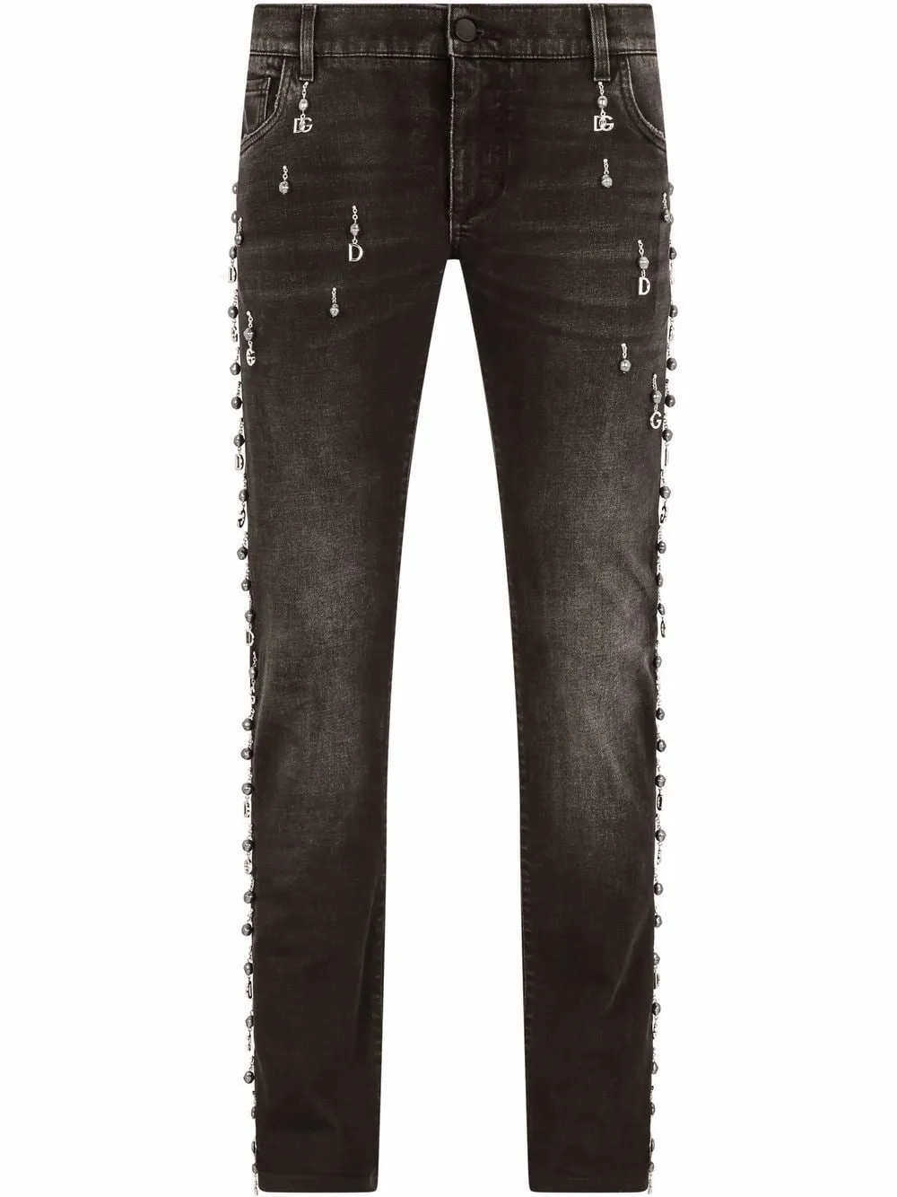 Dolce & Gabbana charm-embellished skinny jeans