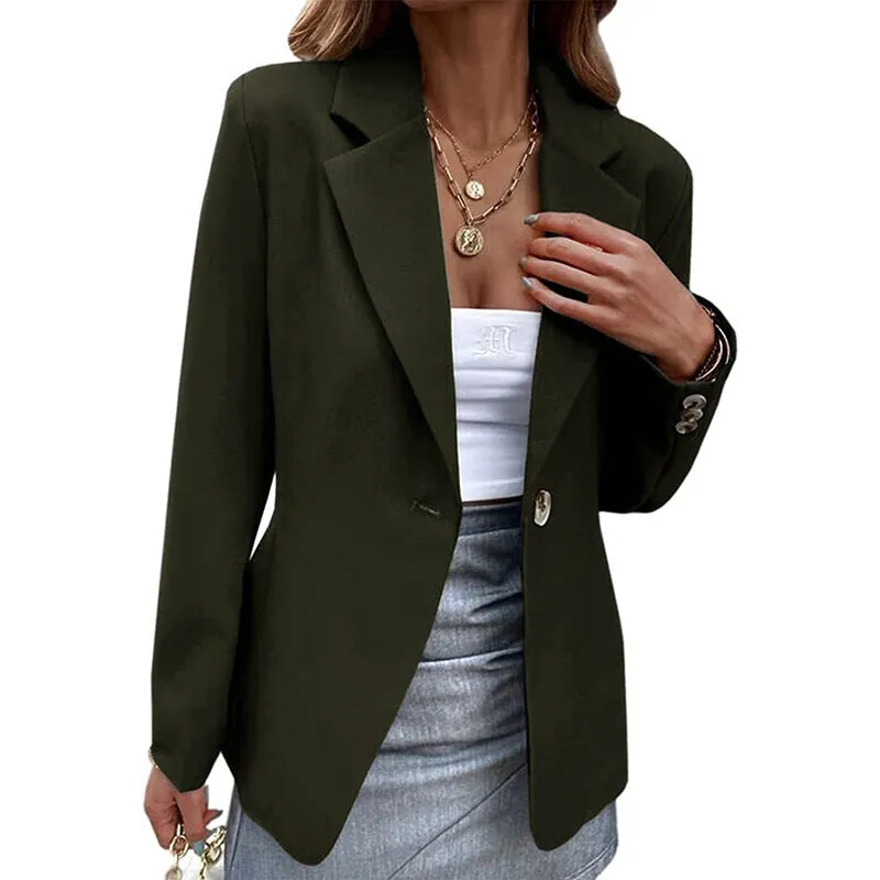 Double Breasted Long Sleeved Single Button Women's Blazers
