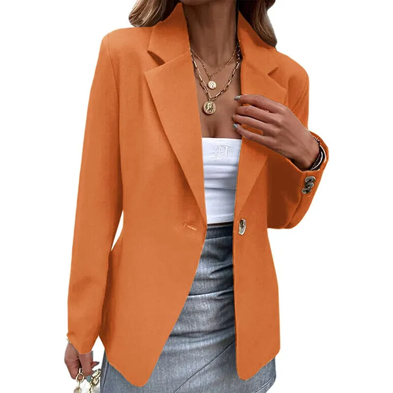 Double Breasted Long Sleeved Single Button Women's Blazers