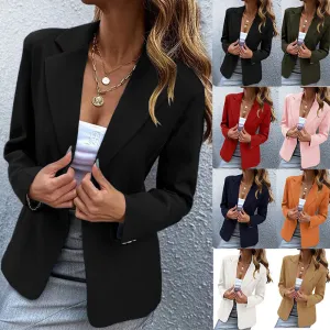 Double Breasted Long Sleeved Single Button Women's Blazers