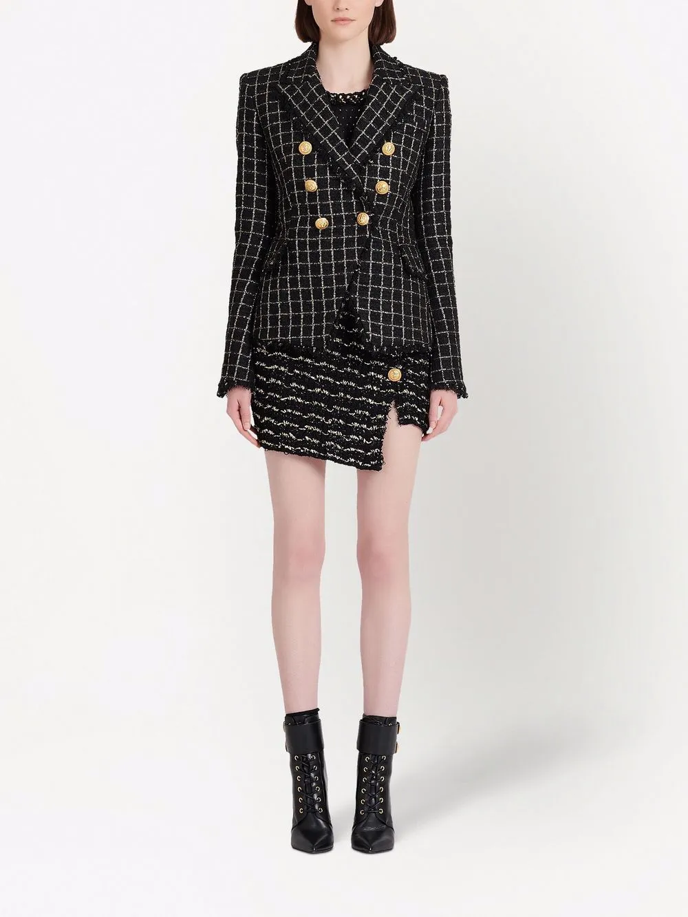Double-Breasted Tweed Blazer